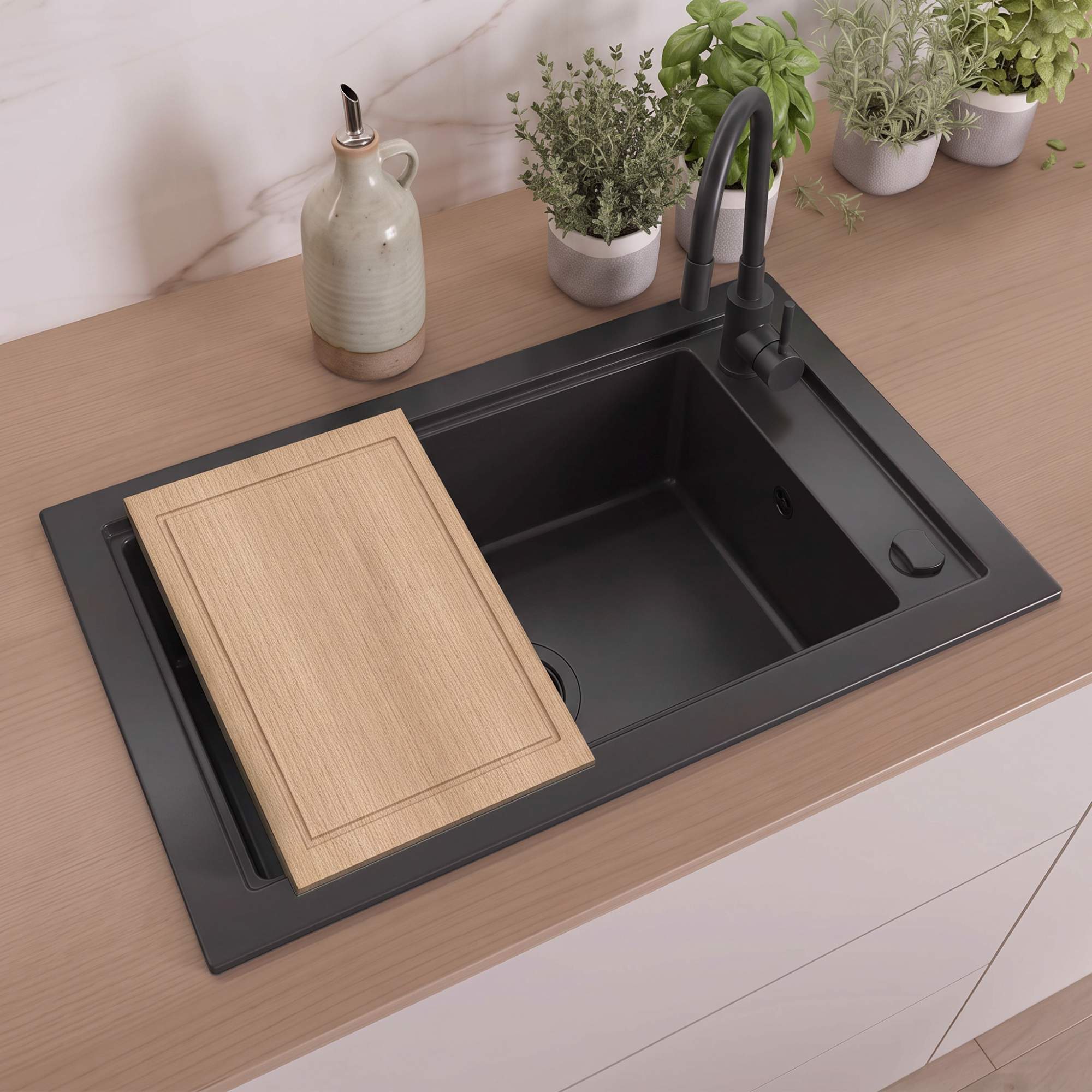 Zlew Sink Quality Modena - aranżacja z deską